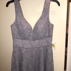 Grey Flower Cocktail Dress Size 7